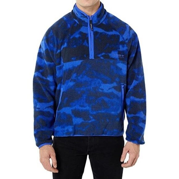 ADIDAS ADVENTURE POLAR FLEECE ALLOVER PRINT HALF-ZIP SWEATSHIRT SIZE M - Picture 1 of 8